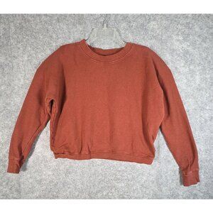 Aliya Wanek Women's Sweatshirt Crewnecl Long Sleeve Pullover Orange Size S